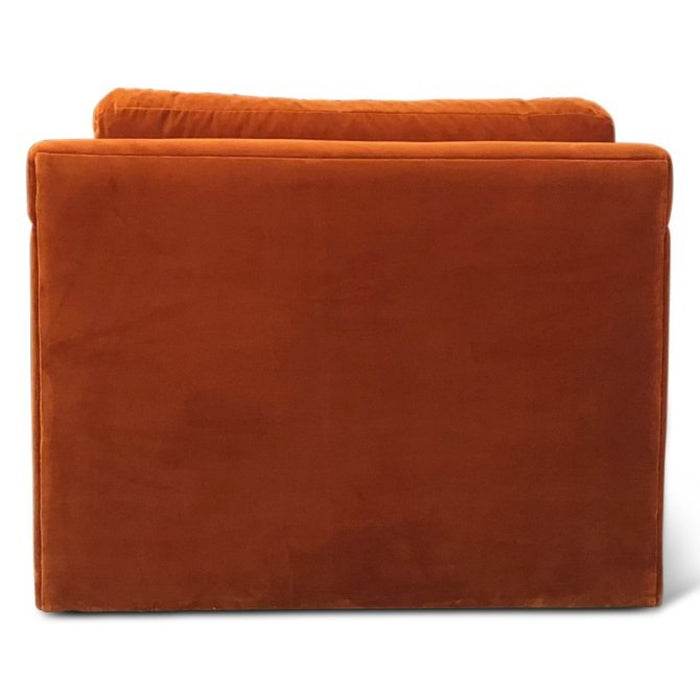 Burnt Orange Velvet Accent Chair