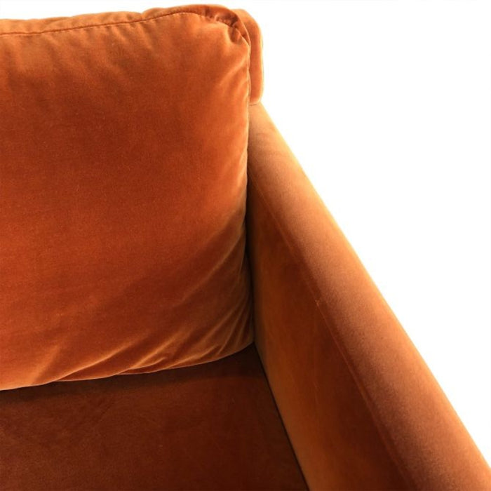 Burnt Orange Velvet Accent Chair