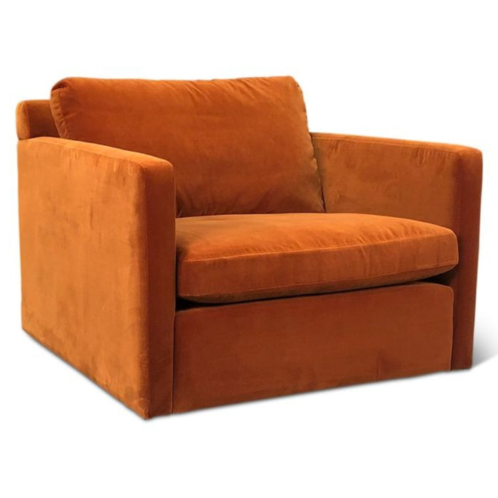 Burnt Orange Velvet Accent Chair