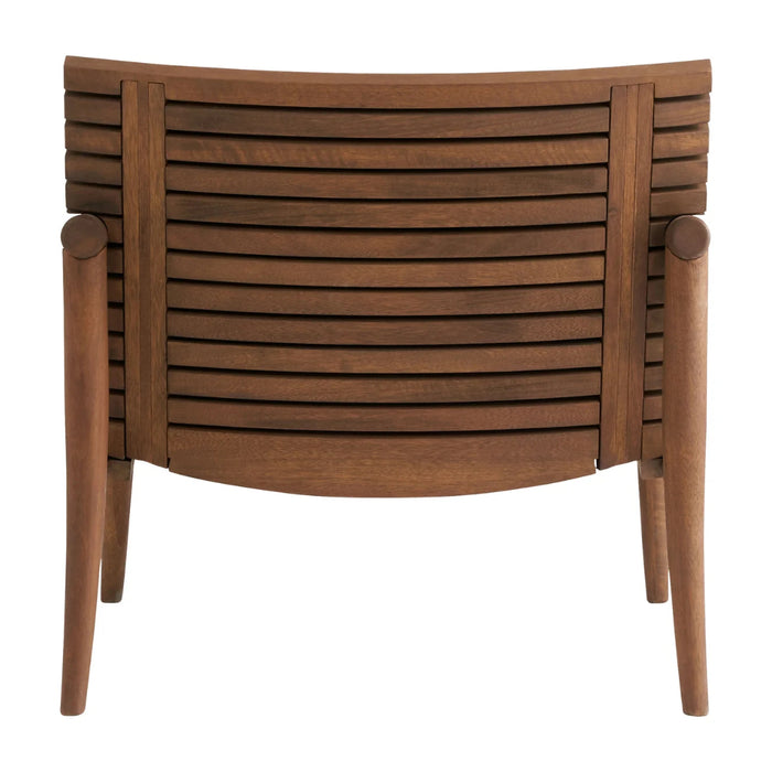 Teak Slat Back Accent Chair