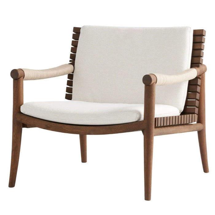 Teak Slat Back Accent Chair