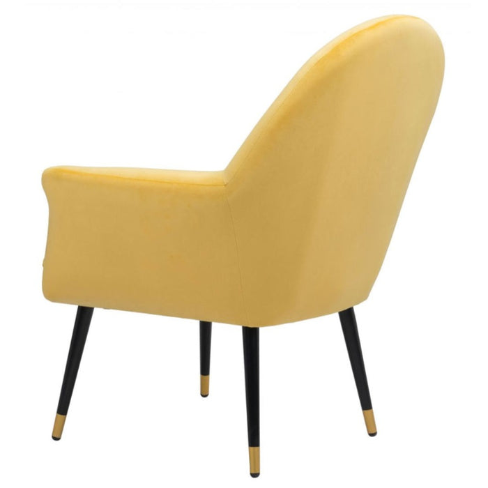 Yellow Velvet Accent Chair