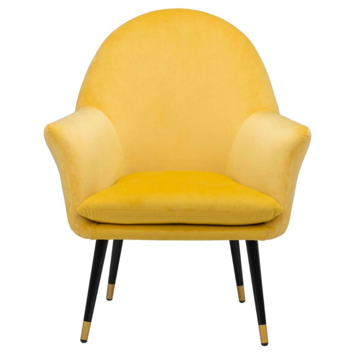 Yellow Velvet Accent Chair