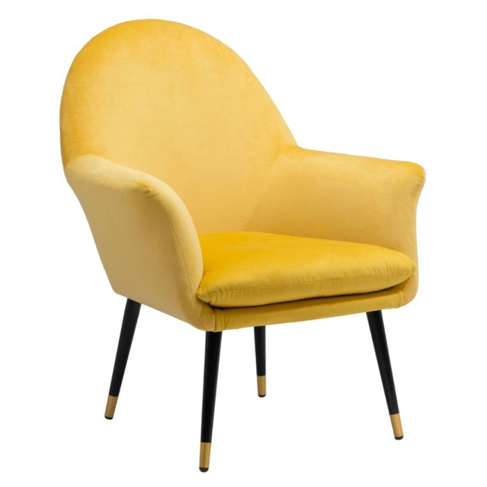 Yellow Velvet Accent Chair