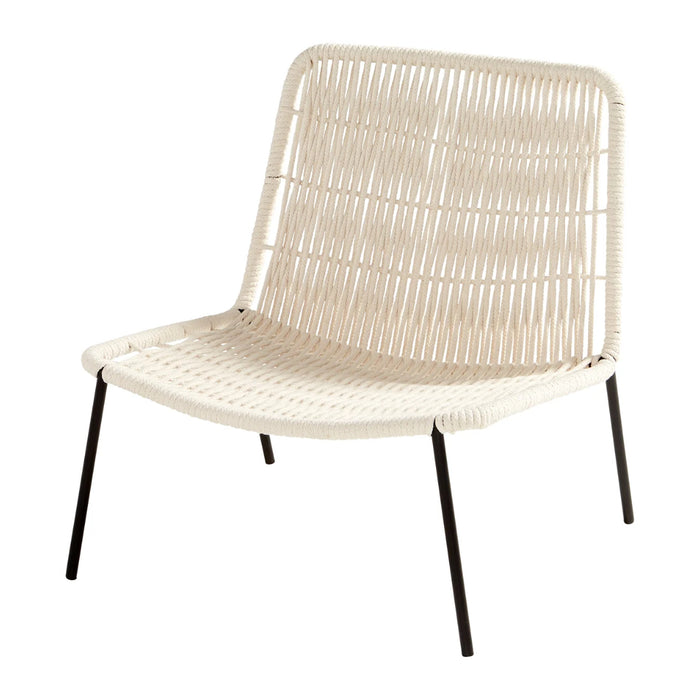 White Hand-Woven Accent Chair