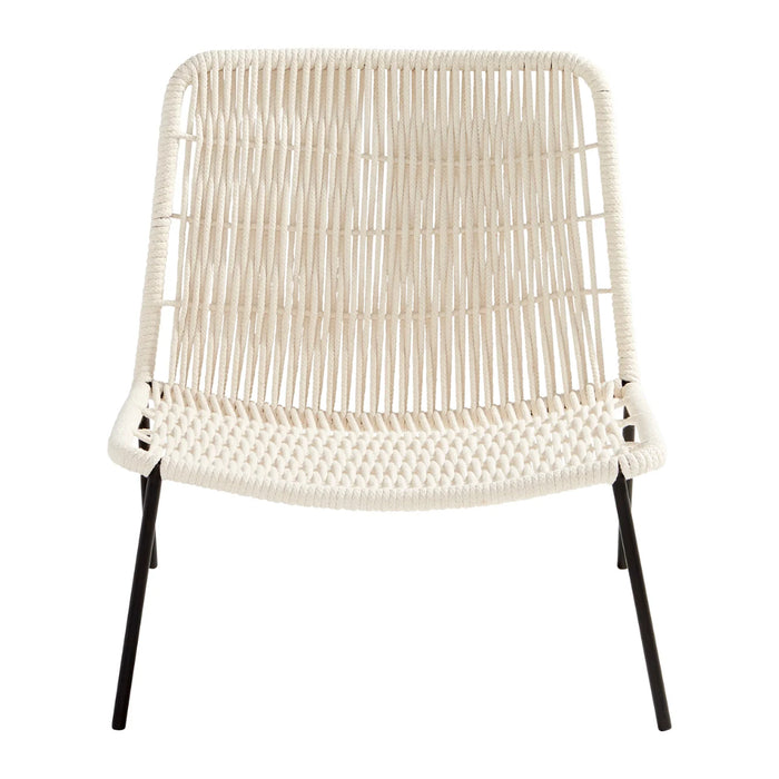 White Hand-Woven Accent Chair