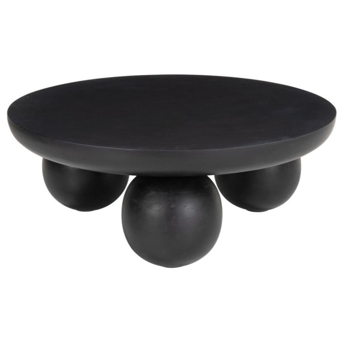 Round Wooden Black Coffee Table