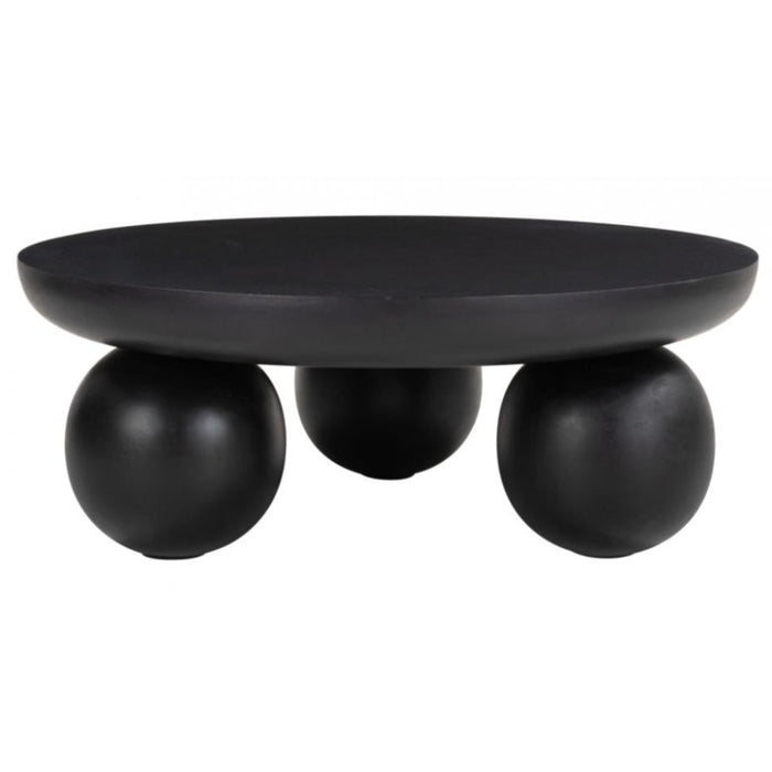 Round Wooden Black Coffee Table