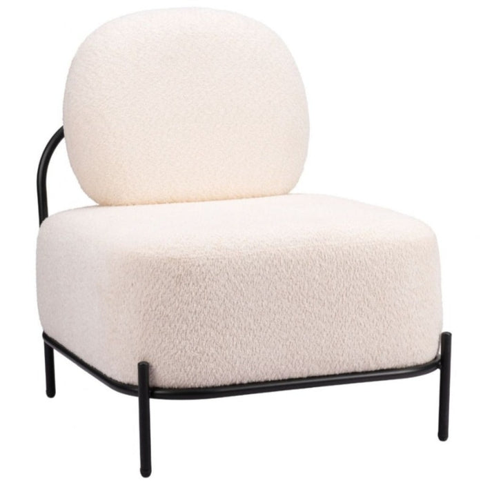 White Sherpa Accent Chair