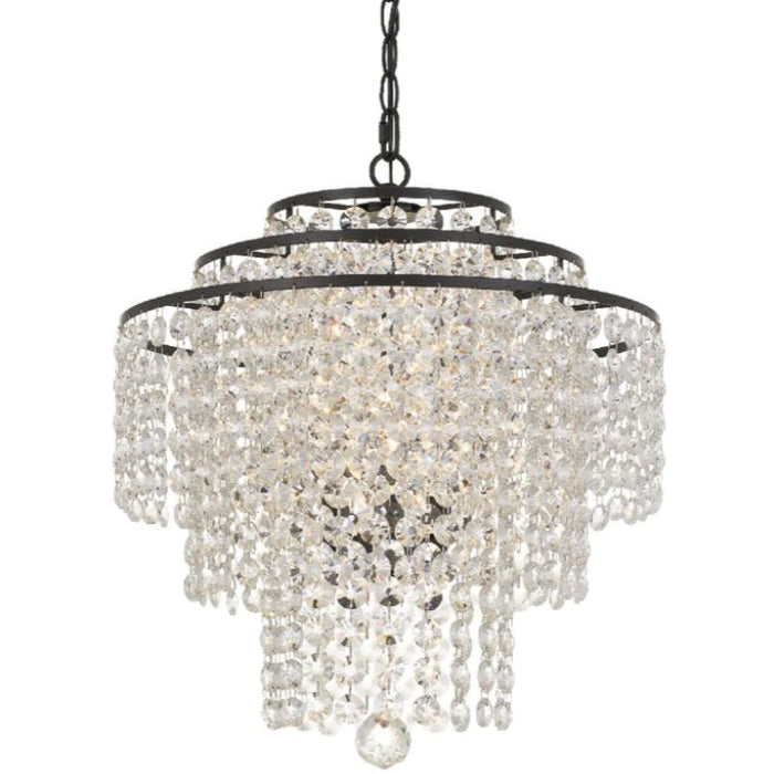 4-Light Crystal Strands Chandelier