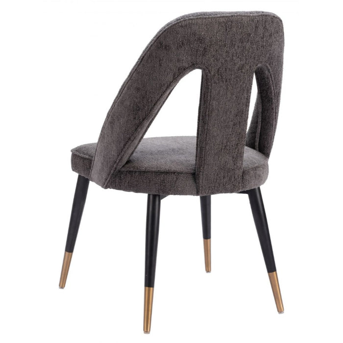 Gray Plush Fabric Dining Chair