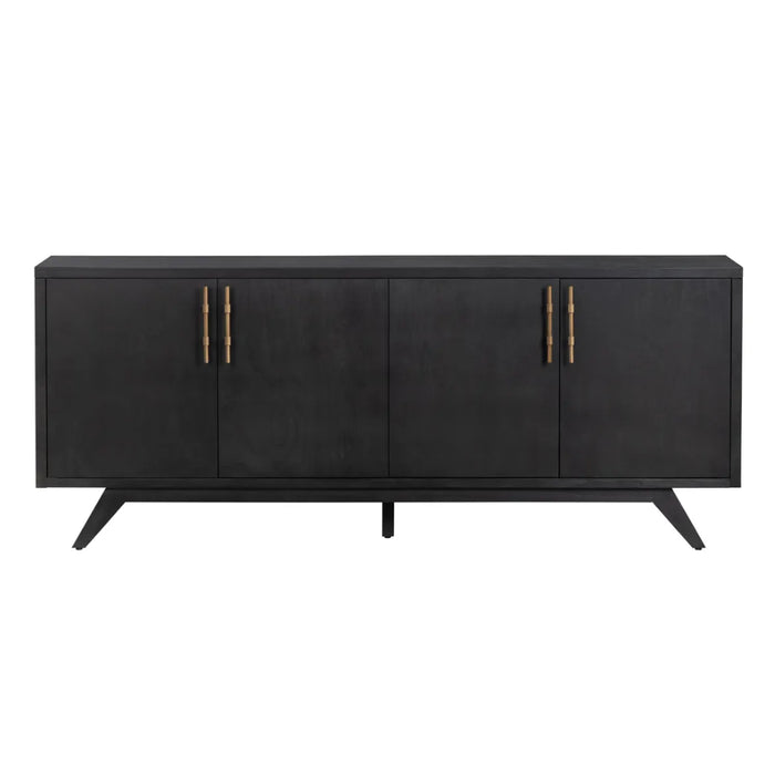 Black Mid-Century Modern Four-Door Sideboard