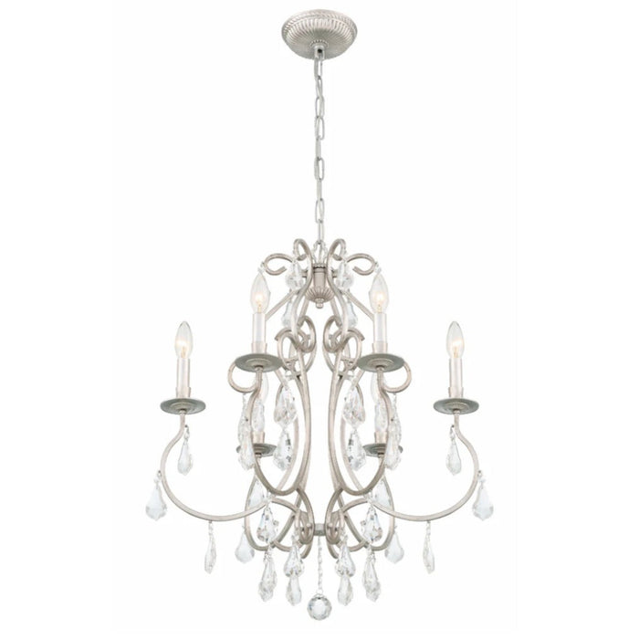 6-Light Olde Silver Crystal Chandelier