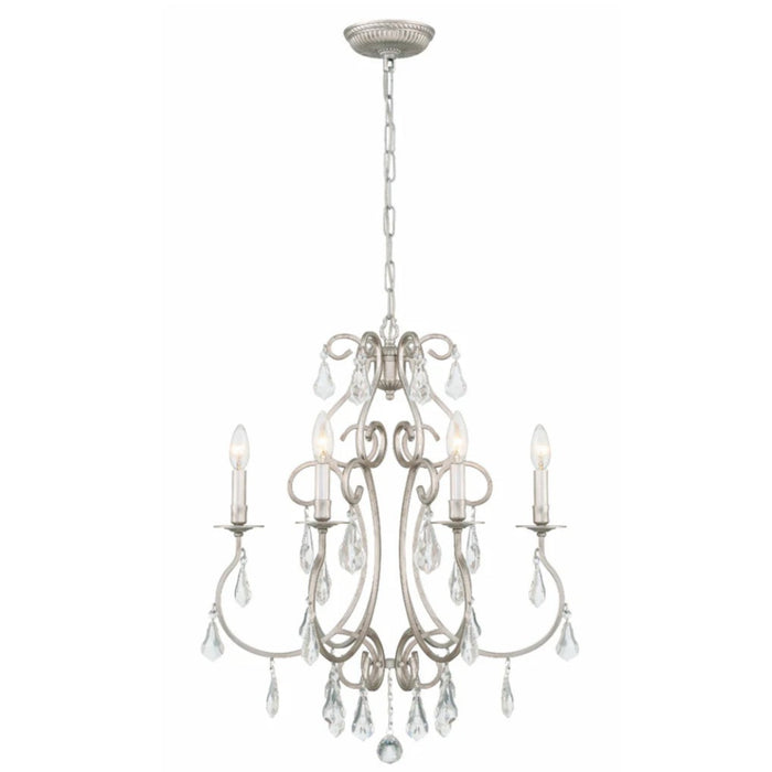 6-Light Olde Silver Crystal Chandelier