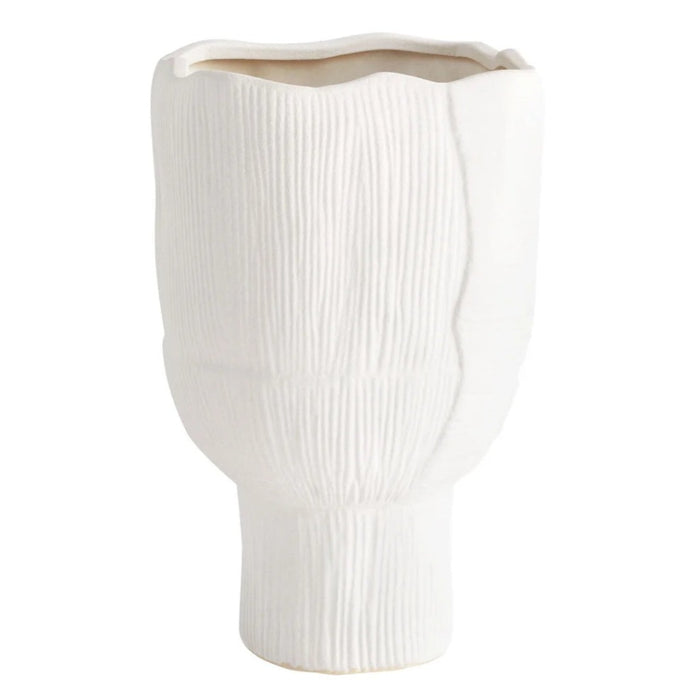 Large White Pedestal Vase