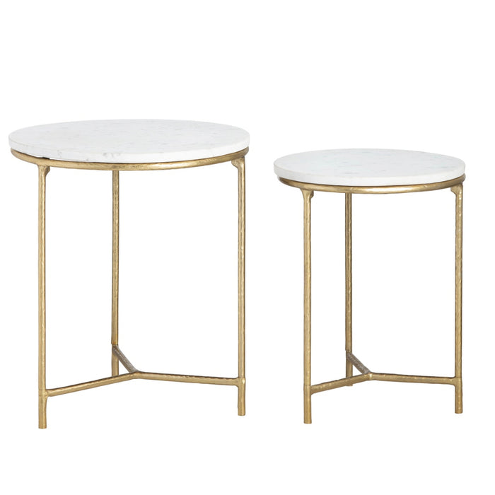 Gold White Accent Table Set