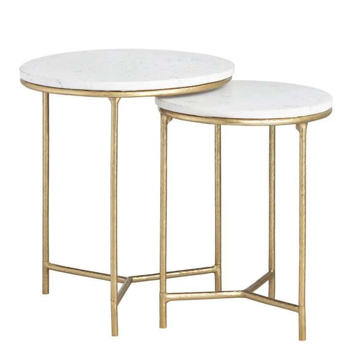 Gold White Accent Table Set