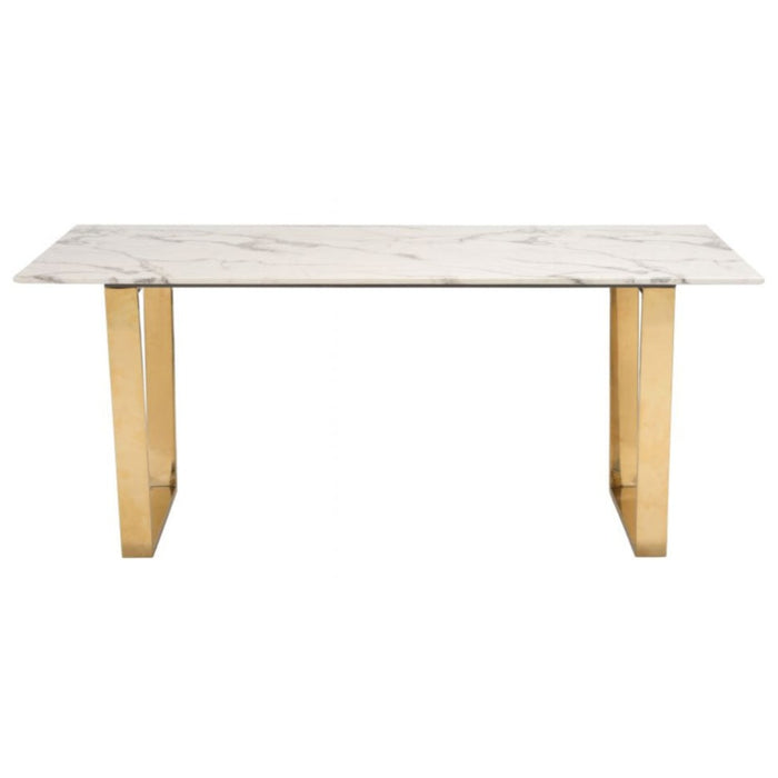 Rectangular White & Gold Dining Table