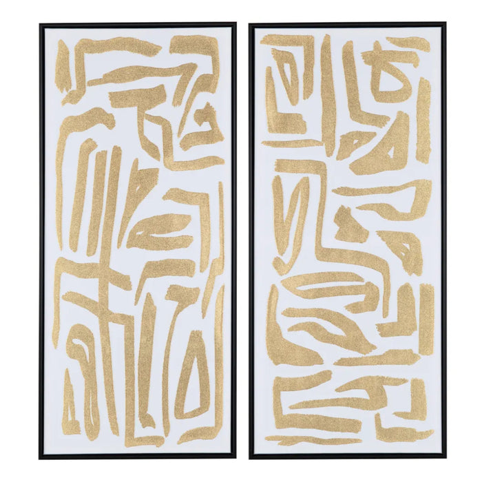 Contemporary Modern Golden Wall Art - Set of 2