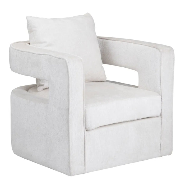 Modern White Upholstered Accent Chair