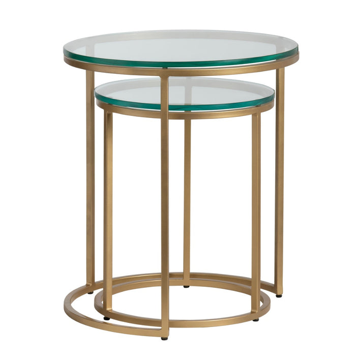 Duo Gold Clear Accent Table