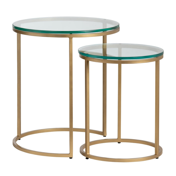 Duo Gold Clear Accent Table