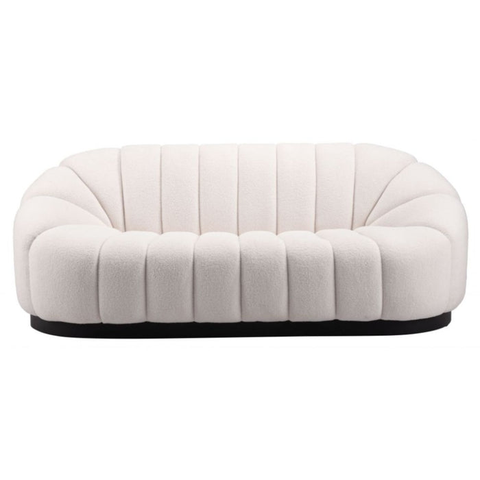 White Boucle Sofa