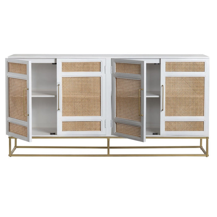 Biscayne White Cane Sideboard