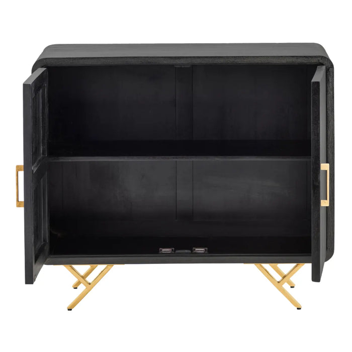 Black Diagonal Accent Side Cabinet