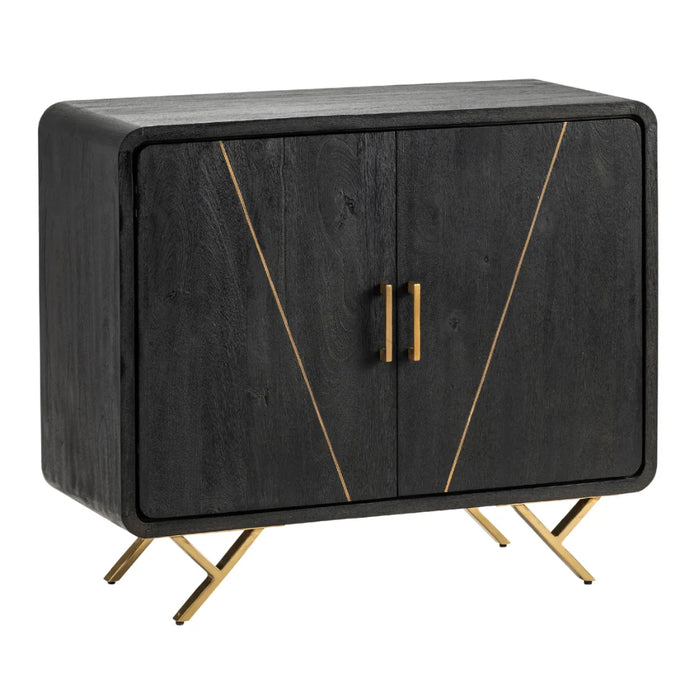 Black Diagonal Accent Side Cabinet