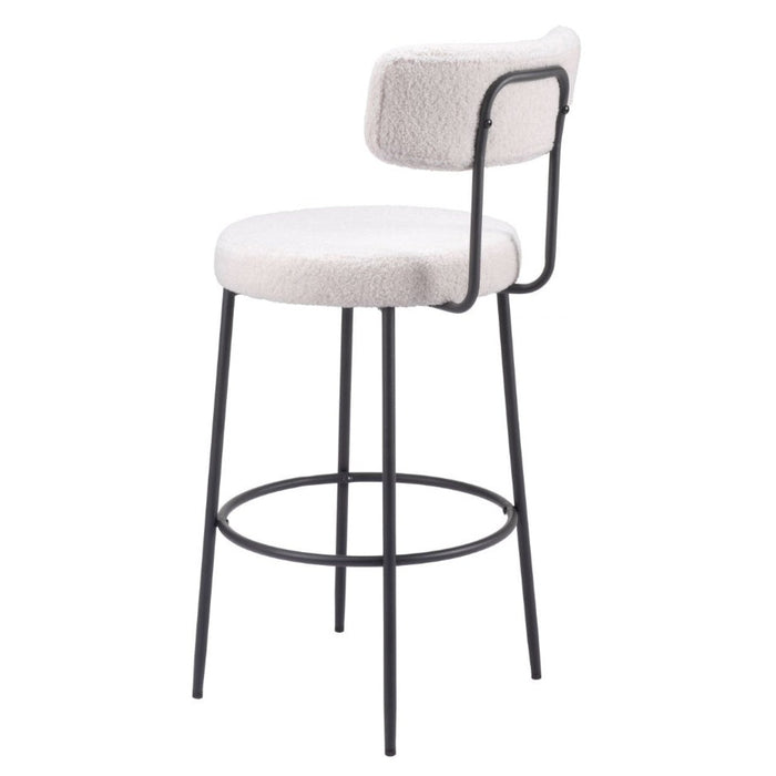 White Boucle Barstool