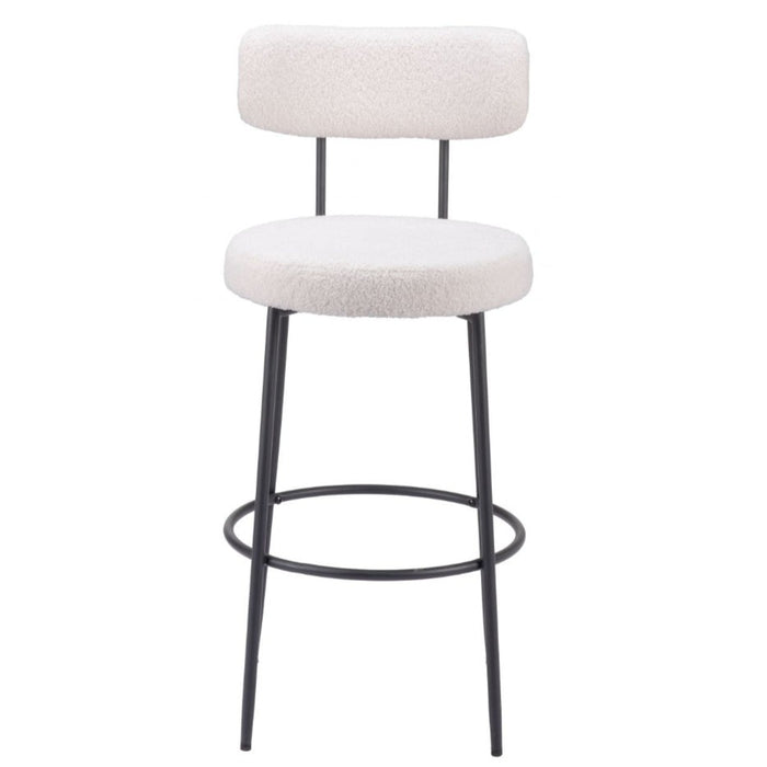 White Boucle Barstool