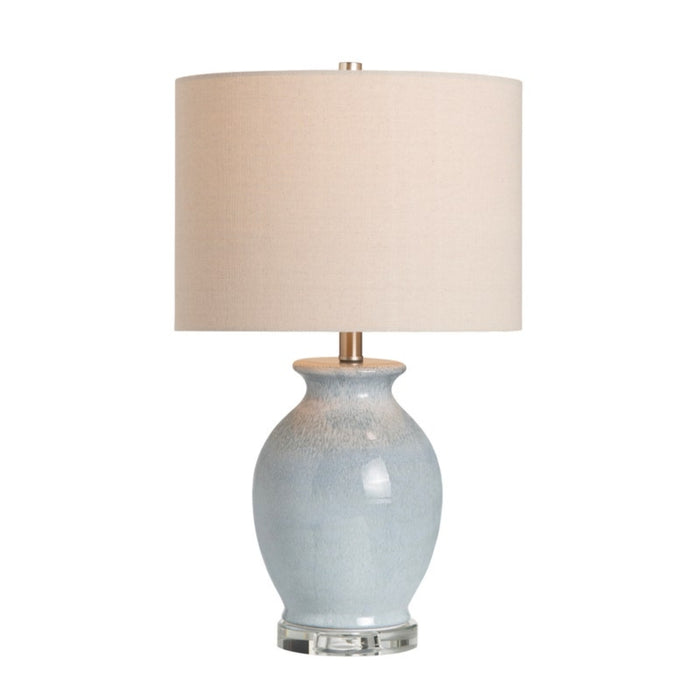 Light Blue Ceramic Table Lamps - Pair