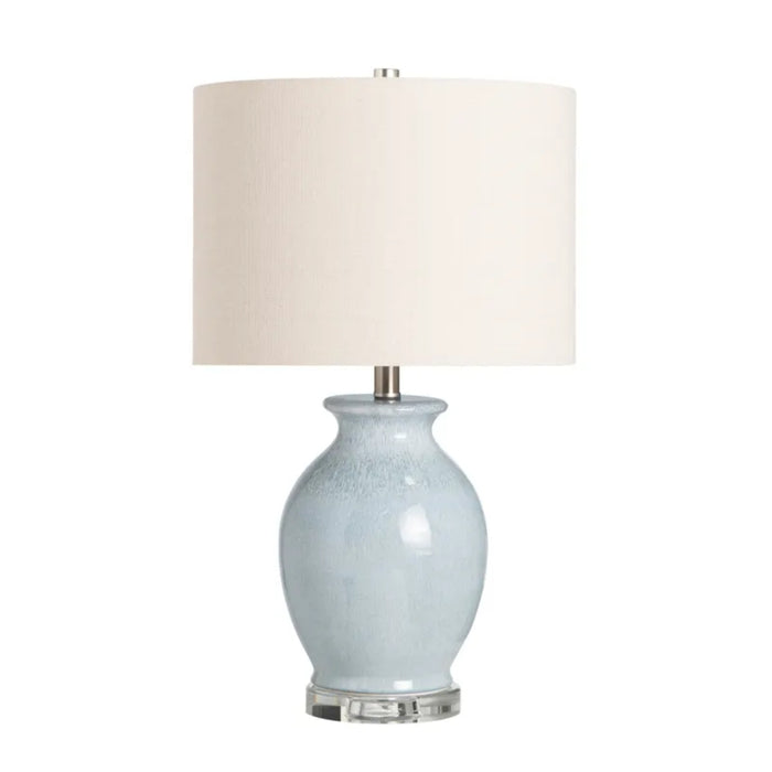 Light Blue Ceramic Table Lamps - Pair