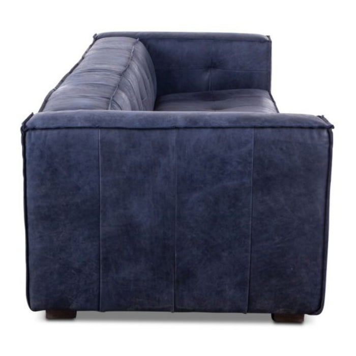 Blue Top Grain Leather Sofa