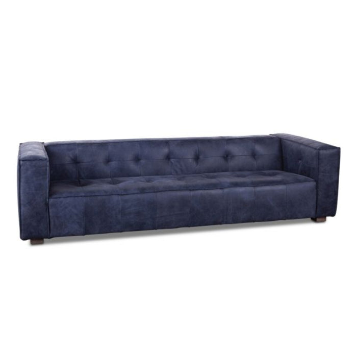 Blue Top Grain Leather Sofa