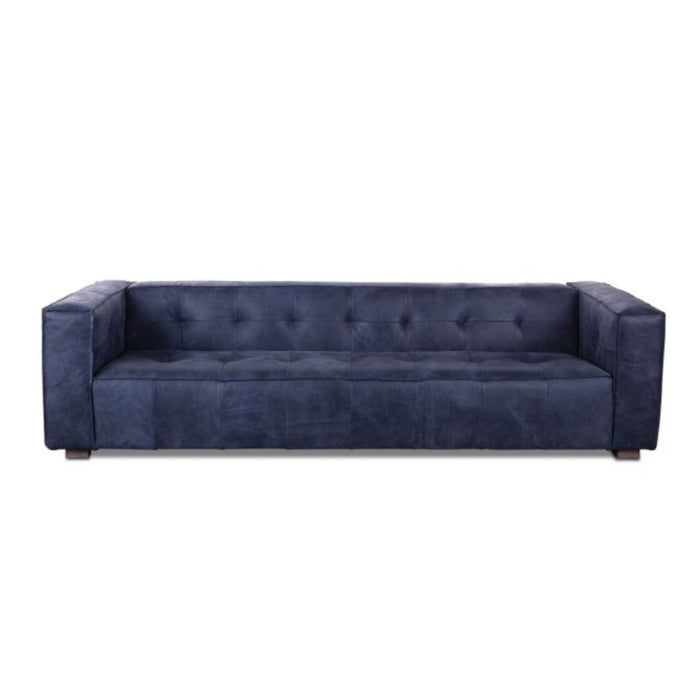 Blue Top Grain Leather Sofa