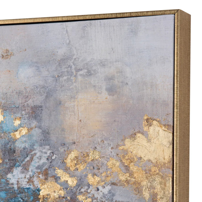 Bluish Gold Abstract Wall Art