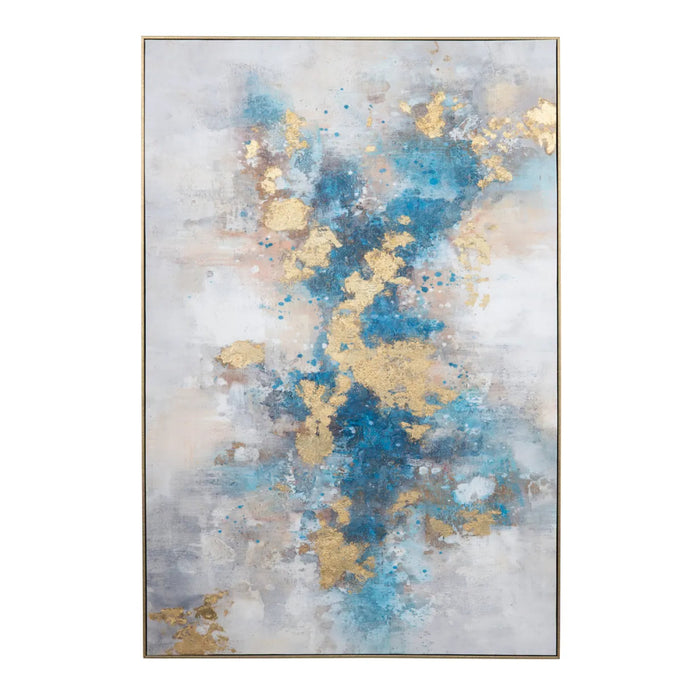 Bluish Gold Abstract Wall Art