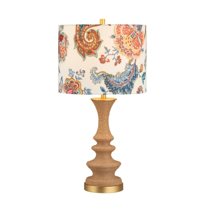 Bohemian Floral Shade Accent Lamps - Pair