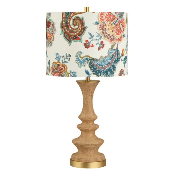 Bohemian Floral Shade Accent Lamps - Pair