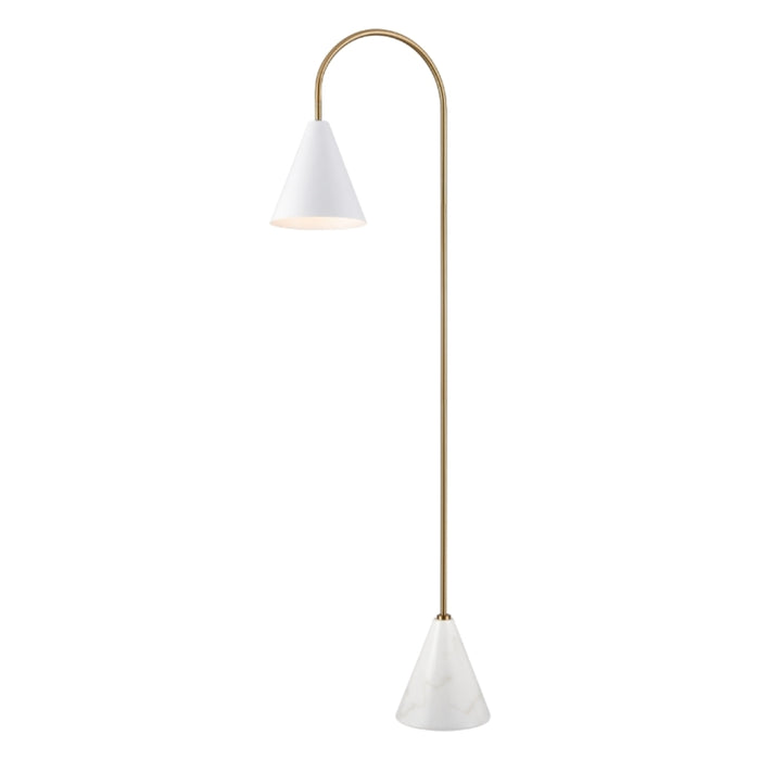 La Mode White Brass Floor Lamp