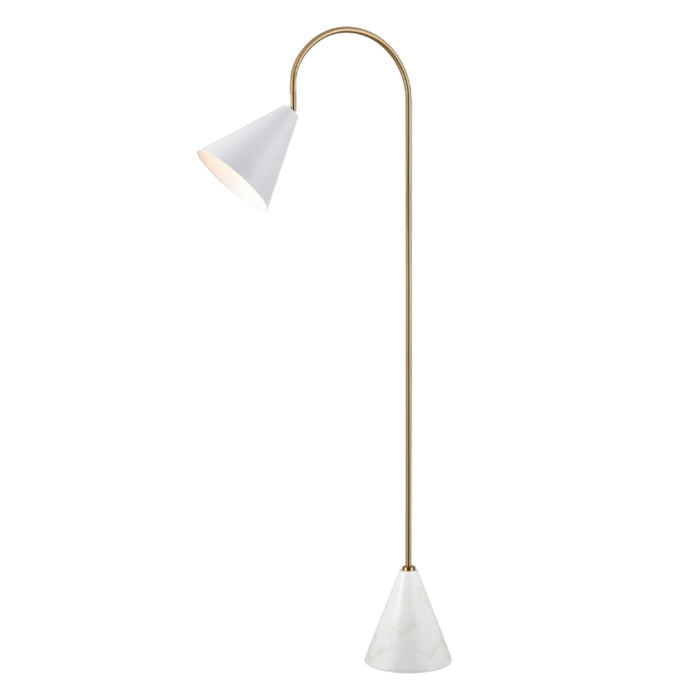 La Mode White Brass Floor Lamp