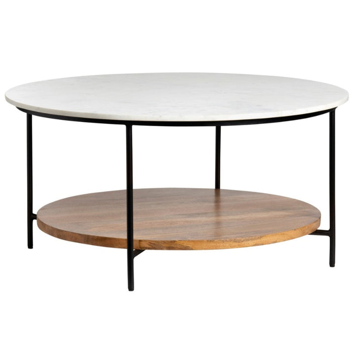 Aesthetic White Round Coffee Table