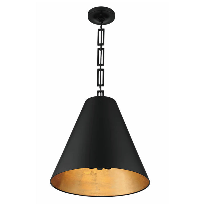 3-Light Two-Tone Black Gold Chandelier