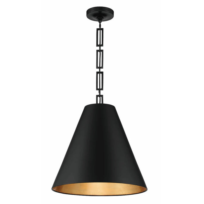 3-Light Two-Tone Black Gold Chandelier