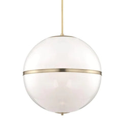 4-Light White Aged Brass Globe Chandelier