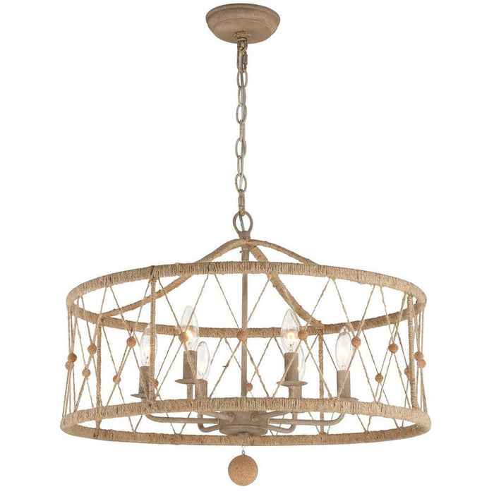 Jute Wrapped Coastal Chandelier