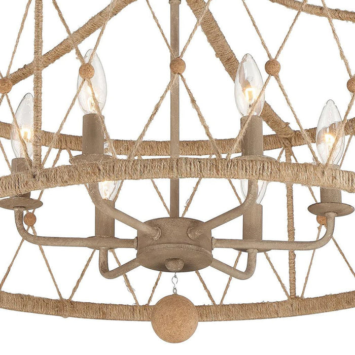 Jute Wrapped Coastal Chandelier