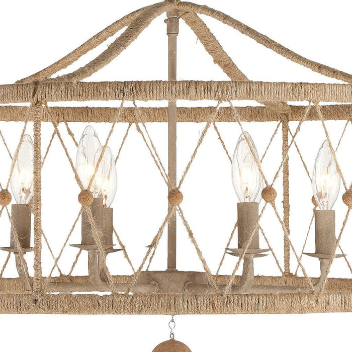 Jute Wrapped Coastal Chandelier